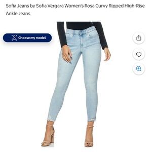 Sofia Jeans Rosa Curvy Ripped Hem High Waist Ankle Jean Women’s, Short Inseam-8